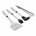 Onward Mfg Grillmark Grill Tool Set, Stainless Steel, Plastic Handle, Ergonomic, Soft Grip Handle, 15 in OAL 40071
